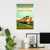 CARBONDALE Illinois Central Railroad PANAMA Poster (Heimbüro)