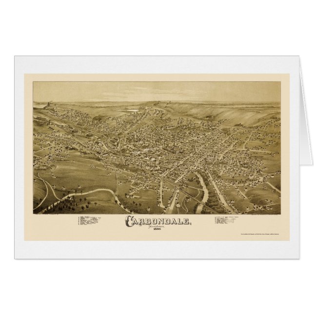 Carbondale, panoramische Karte PAs - 1890 (Vorderseite (Horizontal))