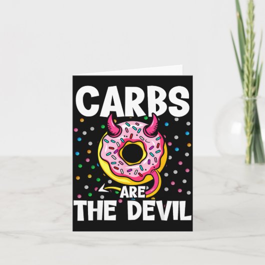 Carbs Are The Devil Funny Donut Diet New Year's Re Karte (Vorderseite)