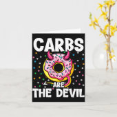 Carbs Are The Devil Funny Donut Diet New Year's Re Karte (Gelbe Blume)