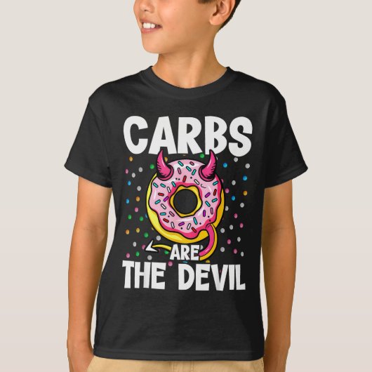 Carbs Are The Devil Funny Donut Diet New Year's Re T-Shirt (Vorderseite)