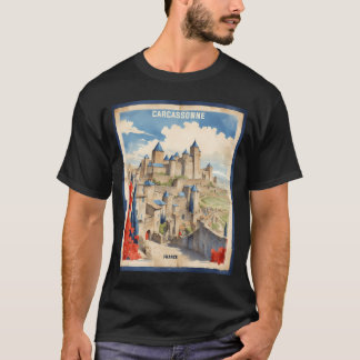 Carcassone Frankreich Vintage Tourismus T-Shirt