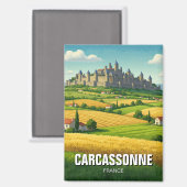 Carcassonne France Travel Magnet (Vorderseite/Rückseite)
