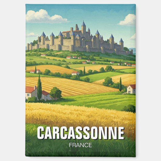 Carcassonne France Travel Magnet (Vorderseite)