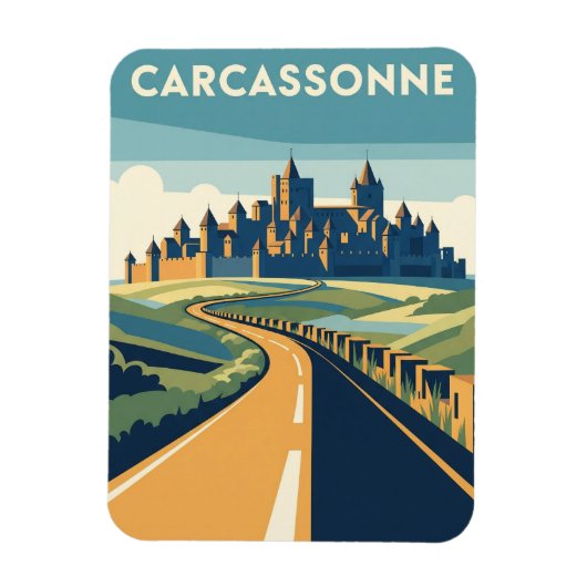 Carcassonne France Travel Magnet (Vertikal)