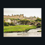 Carcassonne, Frankreich, landschaftliches Foto Postkarte<br><div class="desc">Carcassonne,  Frankreich landschaftliches Foto mit Burg</div>