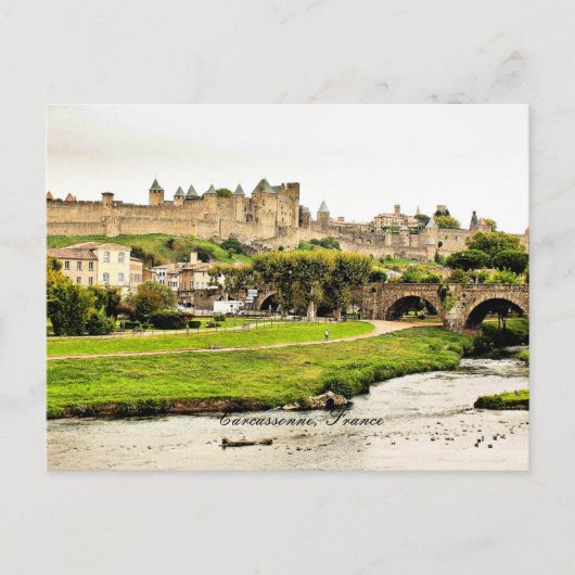 Carcassonne, Frankreich, landschaftliches Foto Postkarte (Vorderseite)