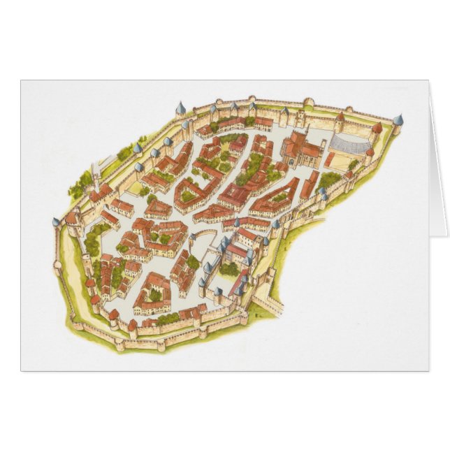 Carcassonne Frankreich. Luftaufnahme (Vorderseite (Horizontal))