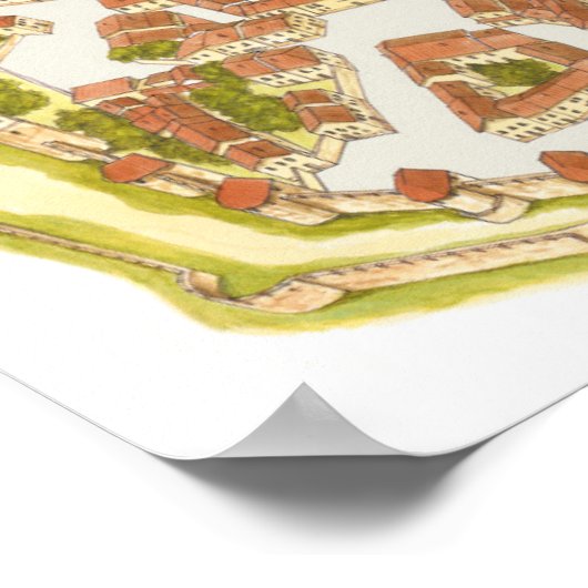 Carcassonne Frankreich Luftbild Poster (Ecke)