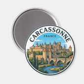 Carcassonne Frankreich Magnet (Vorderseite/Rückseite)