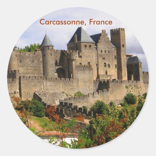 Carcassonne, Frankreich Runder Aufkleber (Vorderseite)