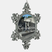 Carcassonne, Frankreich Schneeflocken Zinn-Ornament (Links)
