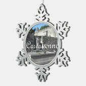 Carcassonne, Frankreich Schneeflocken Zinn-Ornament (Rechts)