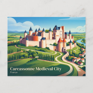 Carcassonne mittelalterliche Stadt Frankreich Postkarte