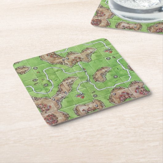 Carcassonne Tile Rechteckiger Pappuntersetzer (angewinkelt)