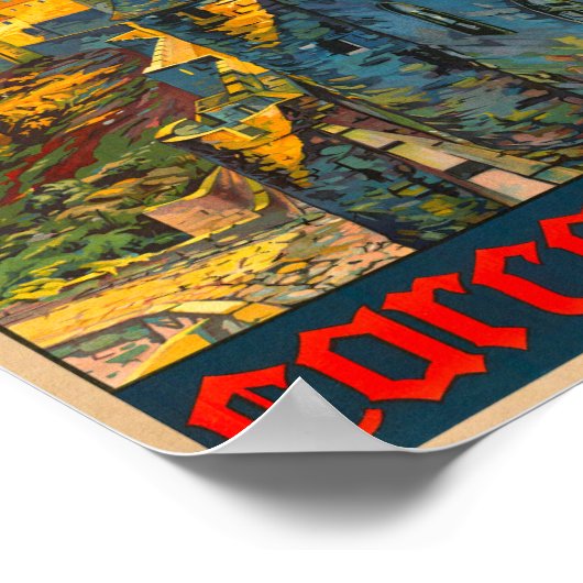 Carcassonne Vintag Französisch Reisen Poster (Ecke)