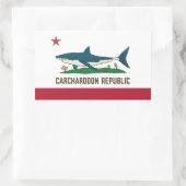 Carcharodon Republik Kalifornien Flagge Weißer Hai Rechteckiger Aufkleber (Tasche)