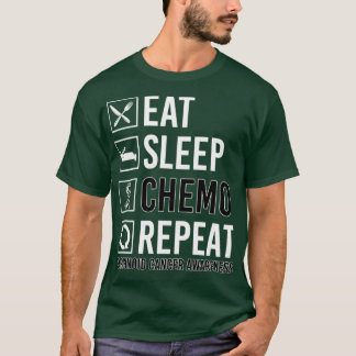 Carcinoid Cancer Awareness Eat Sleep Chemo Repeat T-Shirt