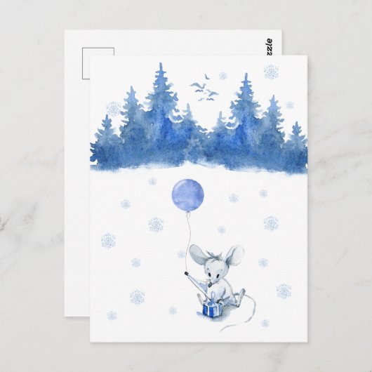 Card (10,8 x 14,2 cm) - Birthday Mouse Postkarte (Vorne/Hinten)