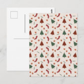 Card (10,8 x 14,2 cm) - Christmas Pattern Postkarte (Vorne/Hinten)