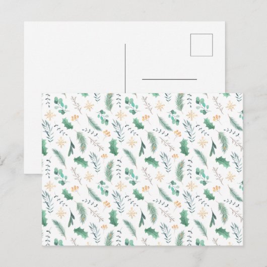 Card (10,8 x 14,2 cm) - Christmas Pattern Postkarte (Vorne/Hinten)