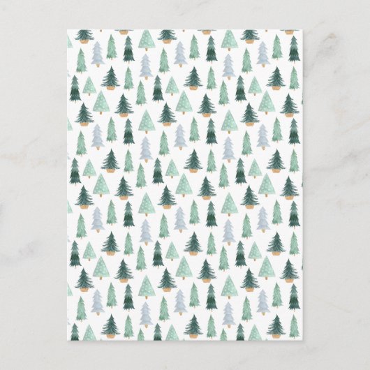 Card (10,8 x 14,2 cm) - Christmas Trees Pattern Postkarte (Vorderseite)