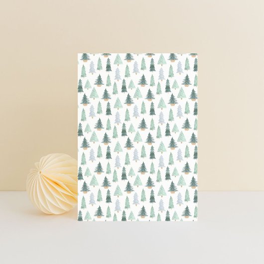 Card (10,8 x 14,2 cm) - Christmas Trees Pattern Postkarte