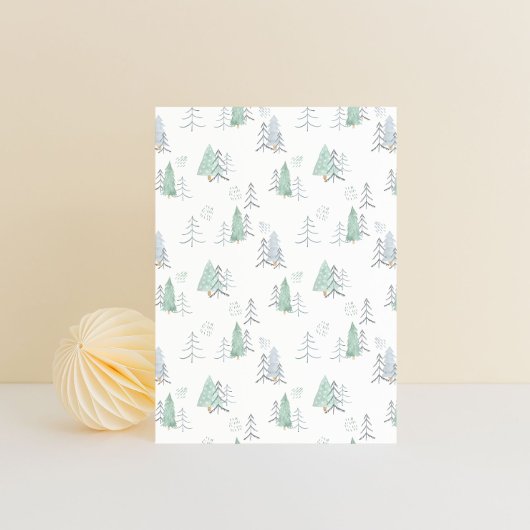 Card (10,8 x 14,2 cm) - Christmas Trees Pattern Postkarte