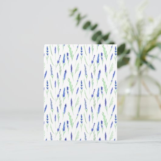 Card (10,8 x 14,2 cm) - Lavender Pattern Postkarte (Stehend Vorderseite)