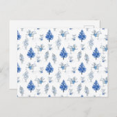 Card (10,8 x 14,2 cm) - Snow Mice Pattern Postkarte (Vorne/Hinten)