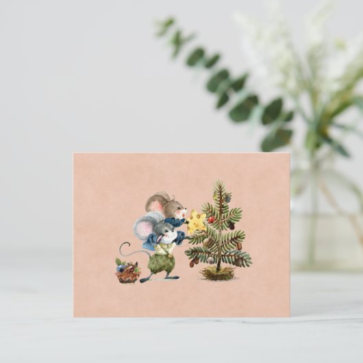 Card (10,8 x 14,2 cm) - Two Little Mice Postkarte (Stehend Vorderseite)