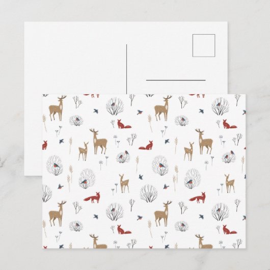 Card (10,8 x 14,2 cm) - Winter Pattern Postkarte (Vorne/Hinten)