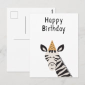 Card (10,8 x 14,2 cm) - Zebra Postkarte (Vorne/Hinten)