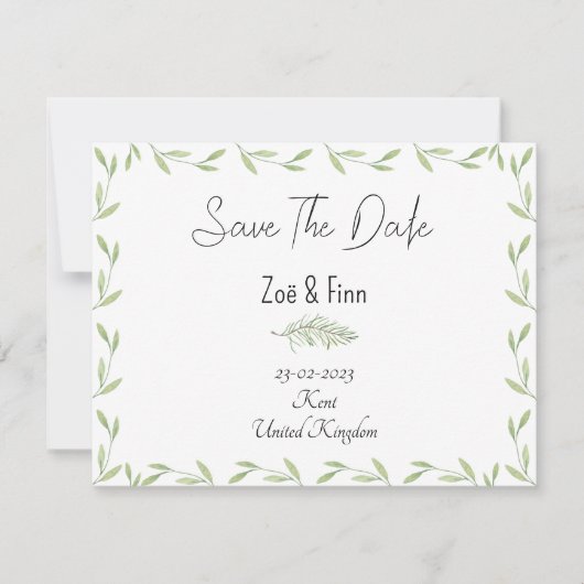 Card (10,8 x 14 cm) - Save The Date (Vorderseite)