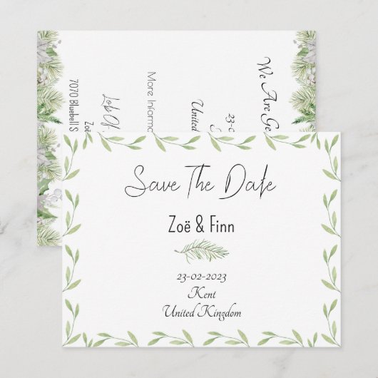 Card (10,8 x 14 cm) - Save The Date (Vorne/Hinten)