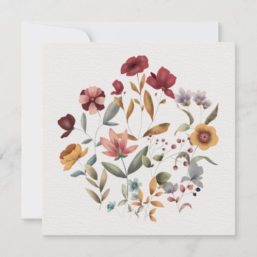 Card (13,3x13,3cm) - Flowers Karte (Vorderseite)