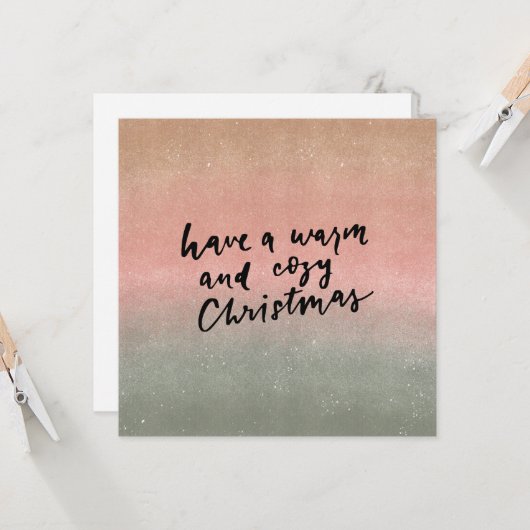 Card (13,3x13,3cm)- Have A Warm And Cozy Christmas Karte (Vorderseite/Rückseite Beispiel)