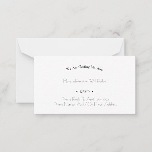 Card (8,9 x 5,1 cm) - Save The Date Mitteilungskarte (Rückseite)