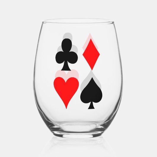 Card Anzug Design Edelglas Weinglas Ohne Stiel (Vorderseite)