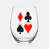 Card Anzug Design Edelglas Weinglas Ohne Stiel (Rückseite)