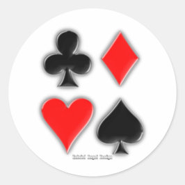 Card-Anzug Runder Aufkleber
