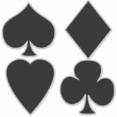 Card-Anzug - Schwarz Aufkleber (Vorderseite)