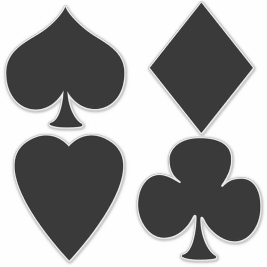 Card-Anzug - Schwarz Aufkleber (Vorderseite)