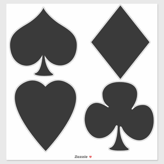 Card-Anzug - Schwarz Aufkleber (Blatt)