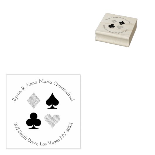 Card Anzugs Casino Benutzerdefinierte Adresse Rubb Gummistempel (Stempel)