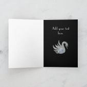 Card Black Lace Diamond Swan Best wünscht Geburtst Karte (Innenseite)