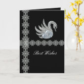 Card Black Lace Diamond Swan Best wünscht Geburtst Karte (Gelbe Blume)