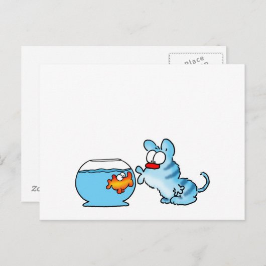 card_Blue1 Postkarte (Vorne/Hinten)