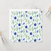 Card - Blue Flowers Karte (Vorderseite/Rückseite Beispiel)