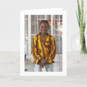 Card, "Boy in a Yellow, Red, and Black Shirt" Karte